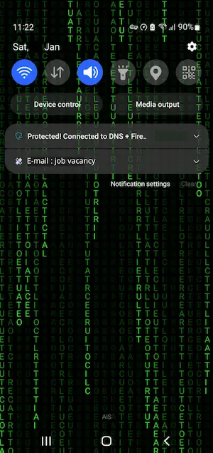 capture d'écran de notification d'e-mail sur smartphone