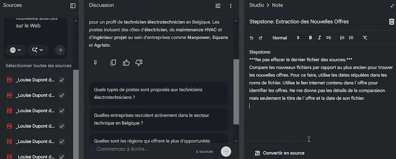 capture d'écran de la réponse de l'IA à mes prompts