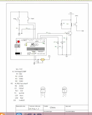 Schéma de la carte électronique et de son cablage